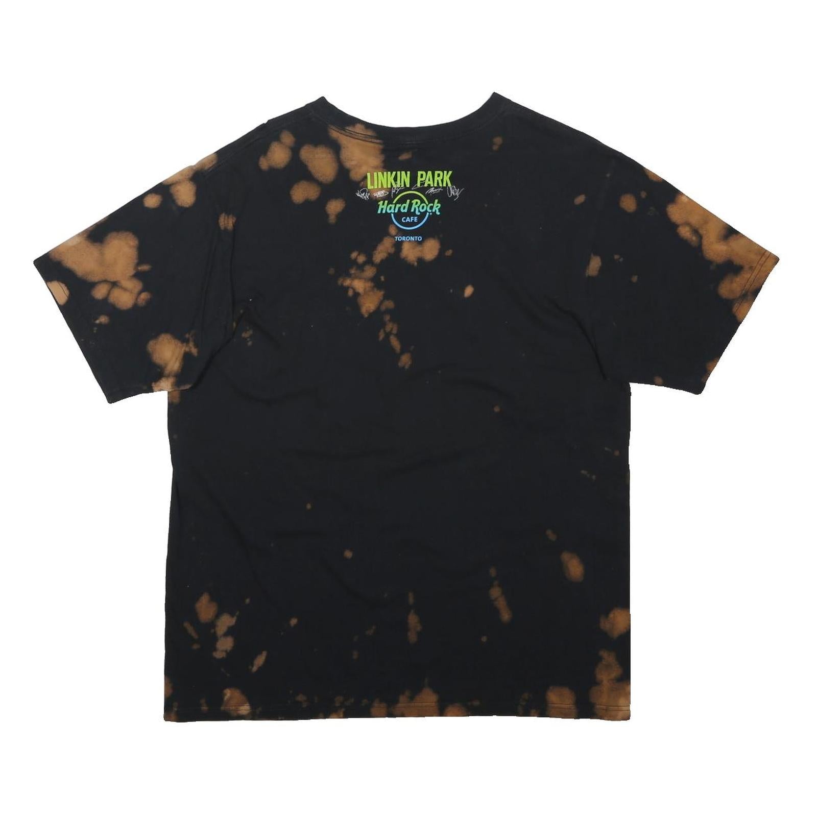 HARD ROCK CAFE Mens Black & Brown Linkin Park Graphic T-Shirt L Short Sleeve