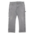 DICKIES Mens Relaxed Grey Denim W34 L30 Workwear Carpenter Jeans Zip Closure