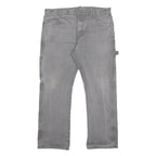 DICKIES Mens Relaxed Grey Denim W34 L30 Workwear Carpenter Jeans Zip Closure
