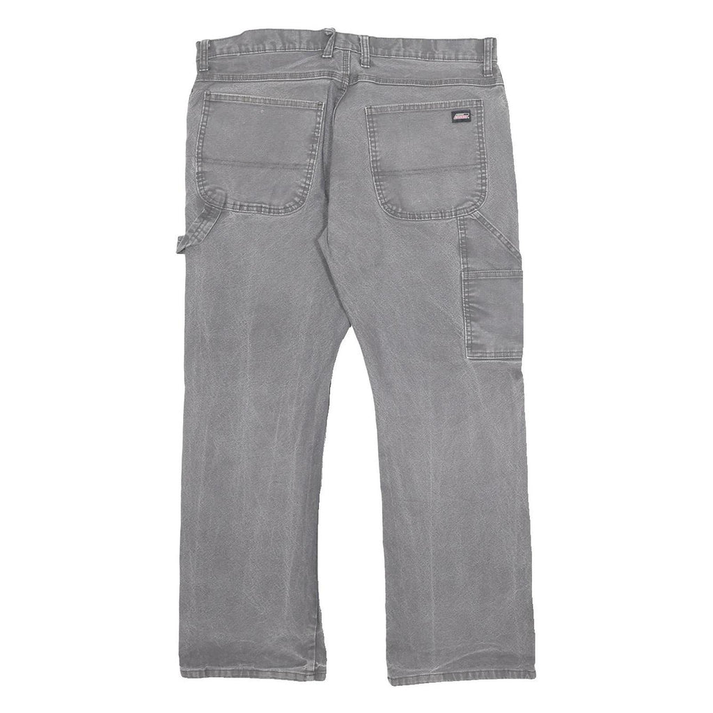 DICKIES Mens Relaxed Grey Denim W34 L30 Workwear Carpenter Jeans Zip Closure