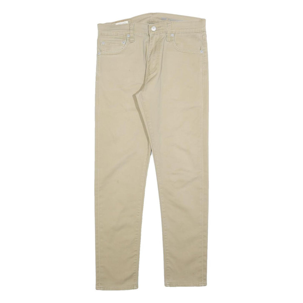 LEVI'S Mens Slim Beige Cotton Blend Slim Trousers W30 L30 Classic Zip Casual