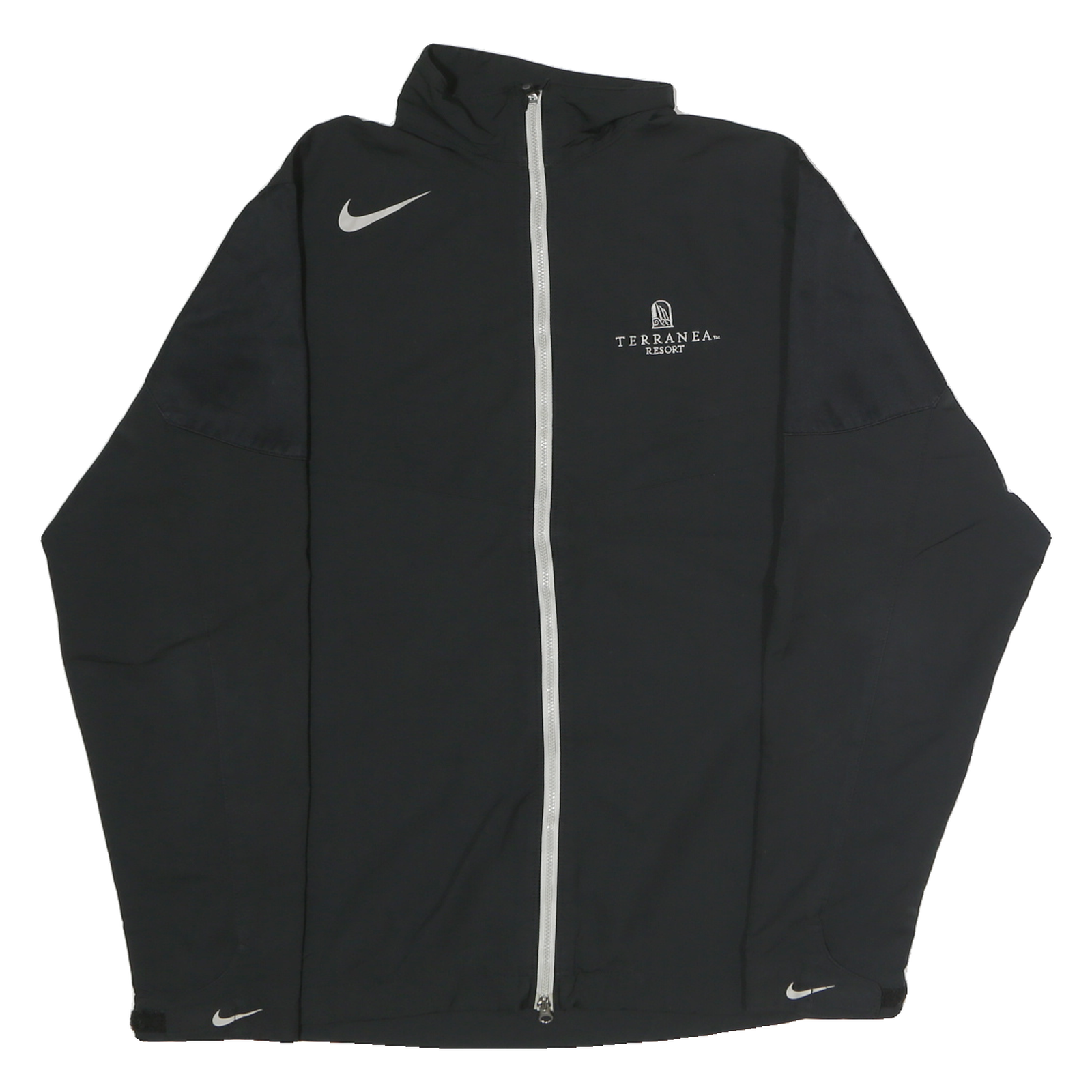 NIKE Mens Black Shell Jacket S Polyester Zip Sportswear Resort Logo
