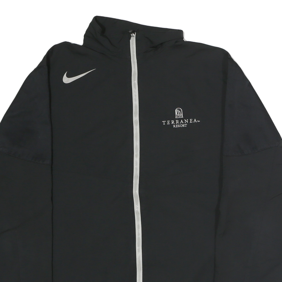 NIKE Mens Black Shell Jacket S Polyester Zip Sportswear Resort Logo