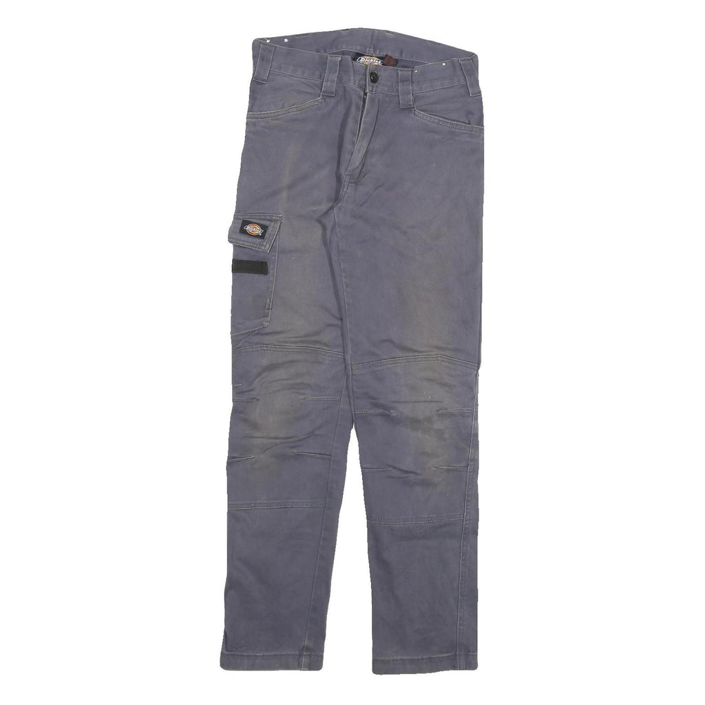 DICKIES Mens Cotton Blend Grey Regular Straight Trousers W28 L30 Workwear