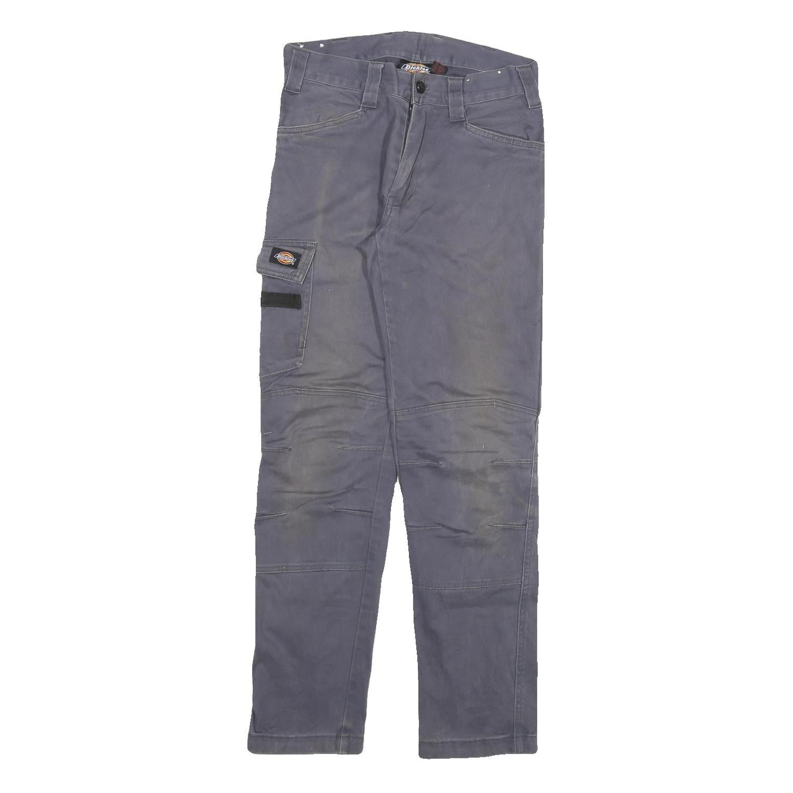 DICKIES Mens Cotton Blend Grey Regular Straight Trousers W28 L30 Workwear