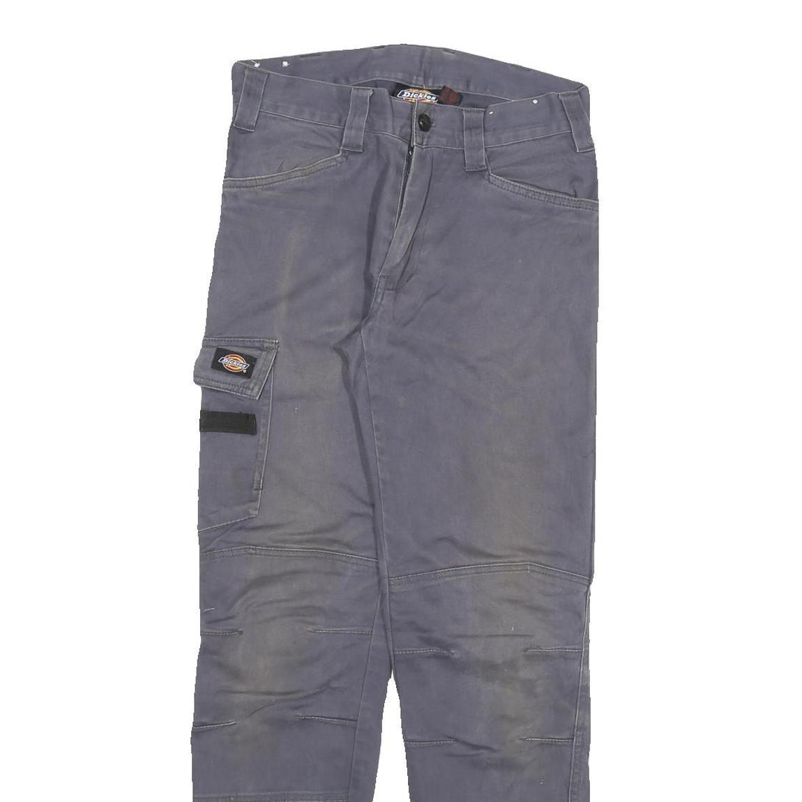 DICKIES Mens Cotton Blend Grey Regular Straight Trousers W28 L30 Workwear