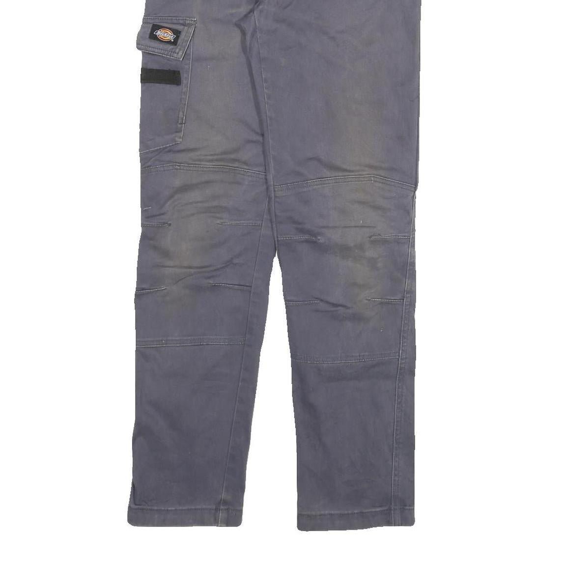 DICKIES Mens Cotton Blend Grey Regular Straight Trousers W28 L30 Workwear