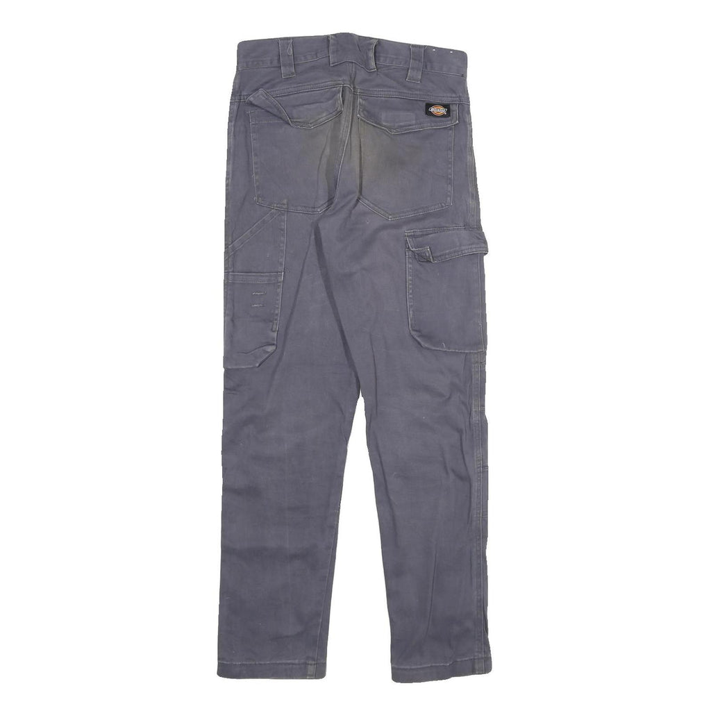 DICKIES Mens Cotton Blend Grey Regular Straight Trousers W28 L30 Workwear