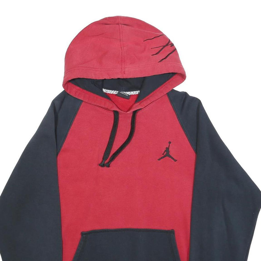 AIR JORDAN Mens Red & Black Pullover Hoodie S Jumpman Logo Drawstring