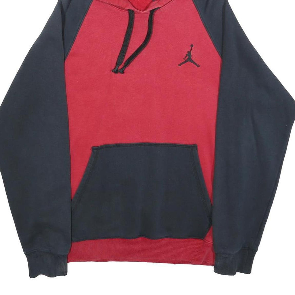AIR JORDAN Mens Red & Black Pullover Hoodie S Jumpman Logo Drawstring
