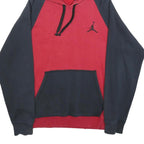AIR JORDAN Mens Red & Black Pullover Hoodie S Jumpman Logo Drawstring