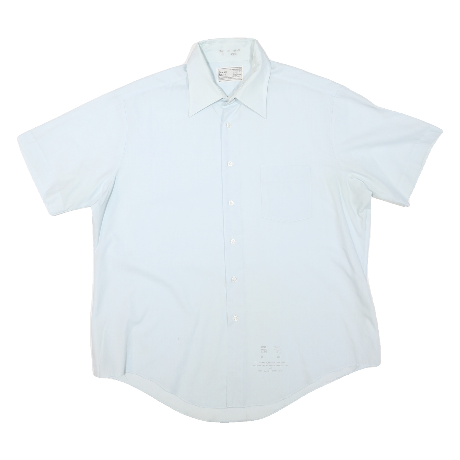 DRESS SHIRT Mens White Polyester Blend Dress Shirt XL Smart Classic Style Short