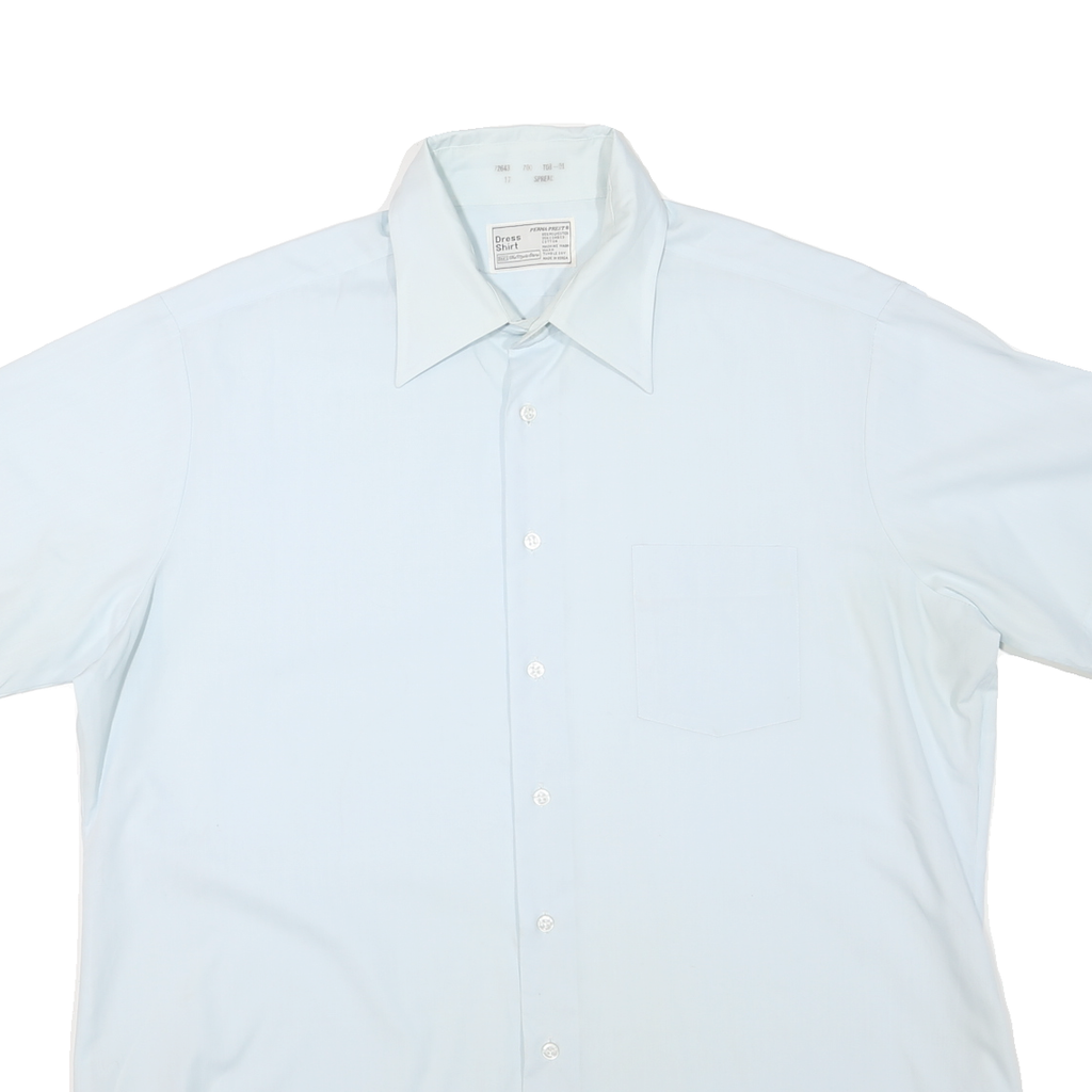 DRESS SHIRT Mens White Polyester Blend Dress Shirt XL Smart Classic Style Short