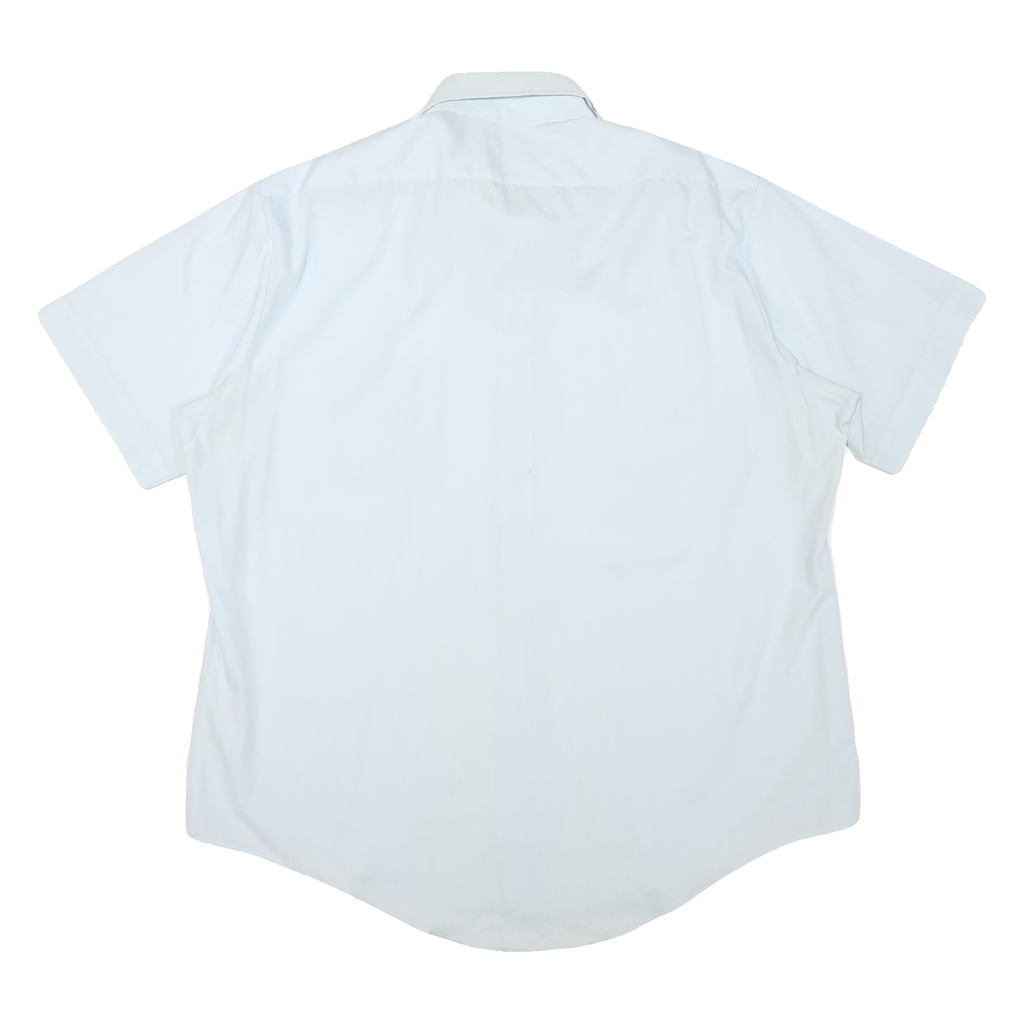 DRESS SHIRT Mens White Polyester Blend Dress Shirt XL Smart Classic Style Short