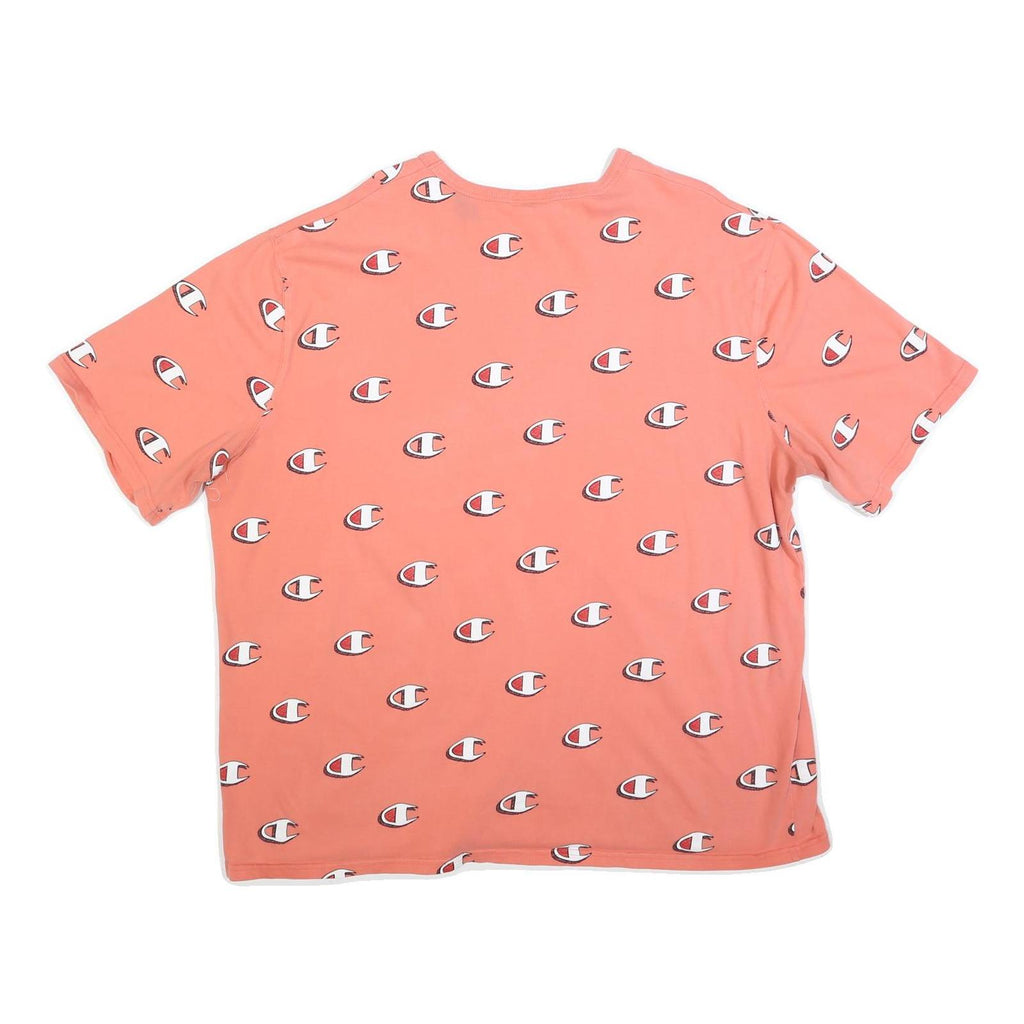 CHAMPION Womens Coral Pink Graphic T-Shirt 3XL Short Sleeve Crew Neck Cotton