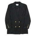 GINA Womens Black Double Breasted Jacket M Polyester Blend Tailored Button