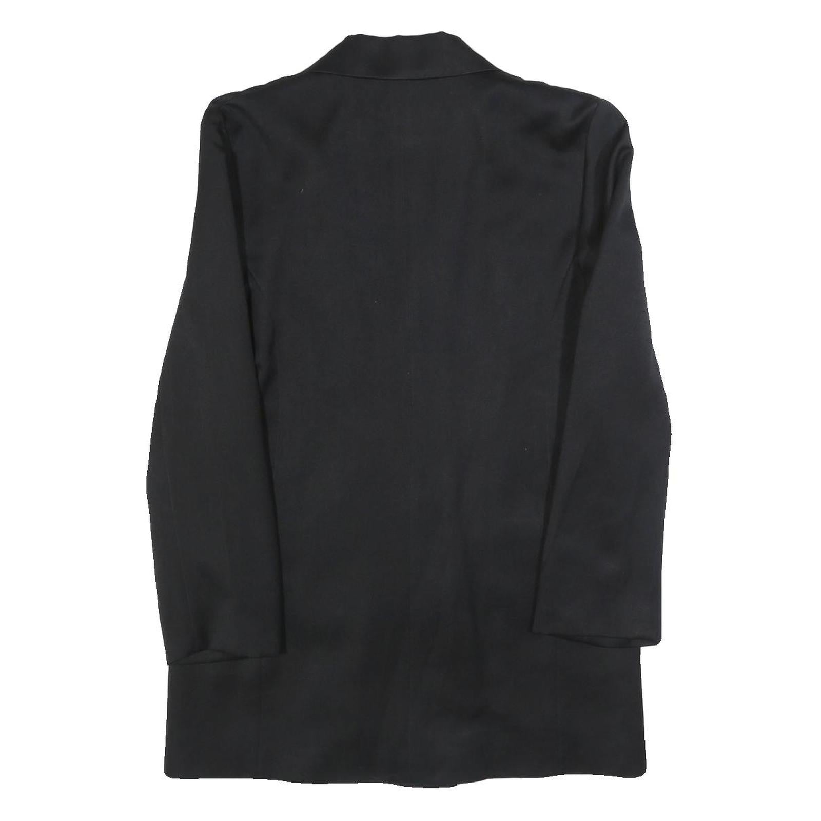 GINA Womens Black Double Breasted Jacket M Polyester Blend Tailored Button