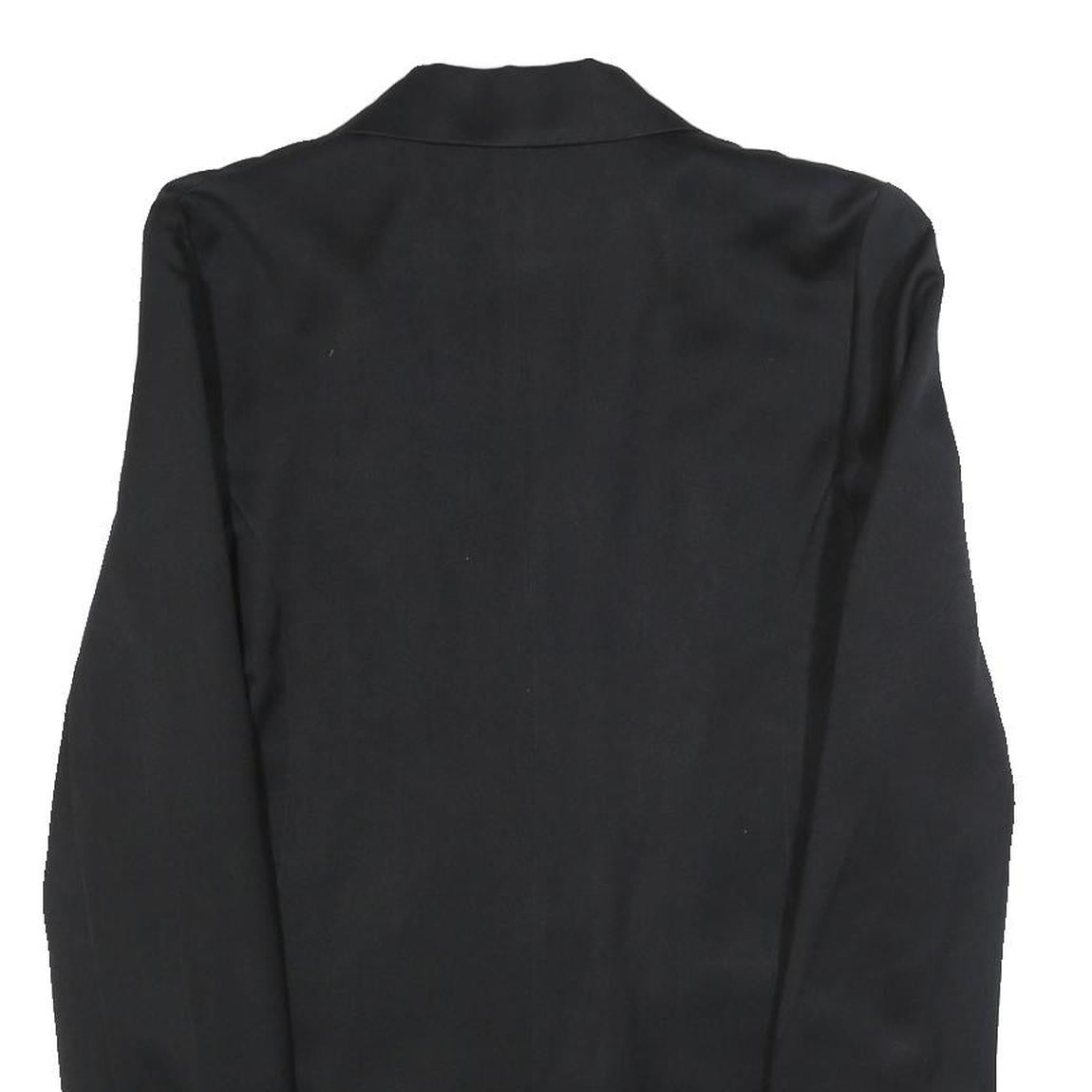 GINA Womens Black Double Breasted Jacket M Polyester Blend Tailored Button