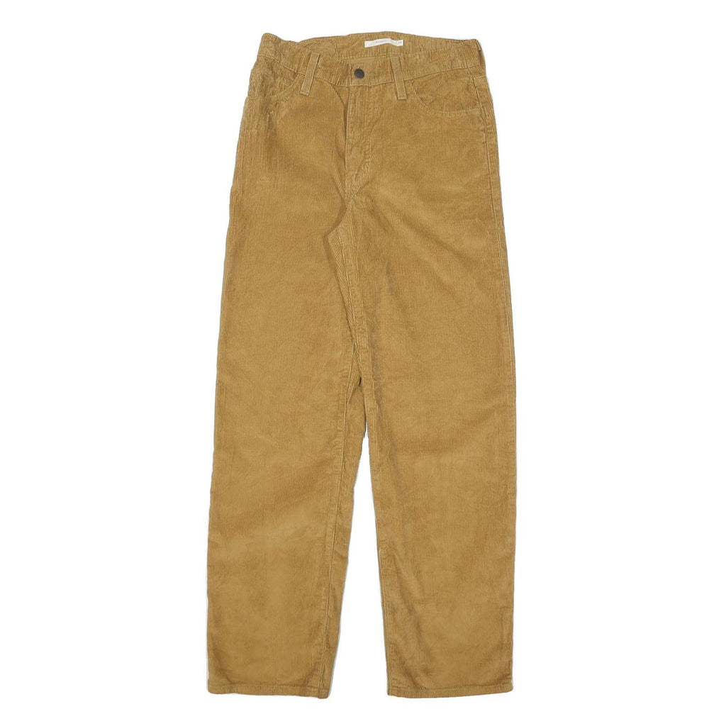 LEVI'S Womens Cotton Blend Tan Relaxed Straight Trousers W28 L30 Casual Everyday