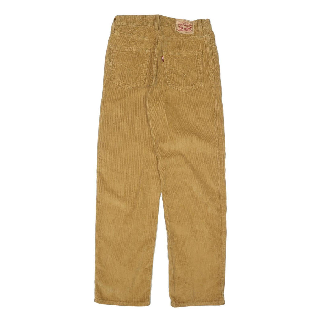 LEVI'S Womens Cotton Blend Tan Relaxed Straight Trousers W28 L30 Casual Everyday