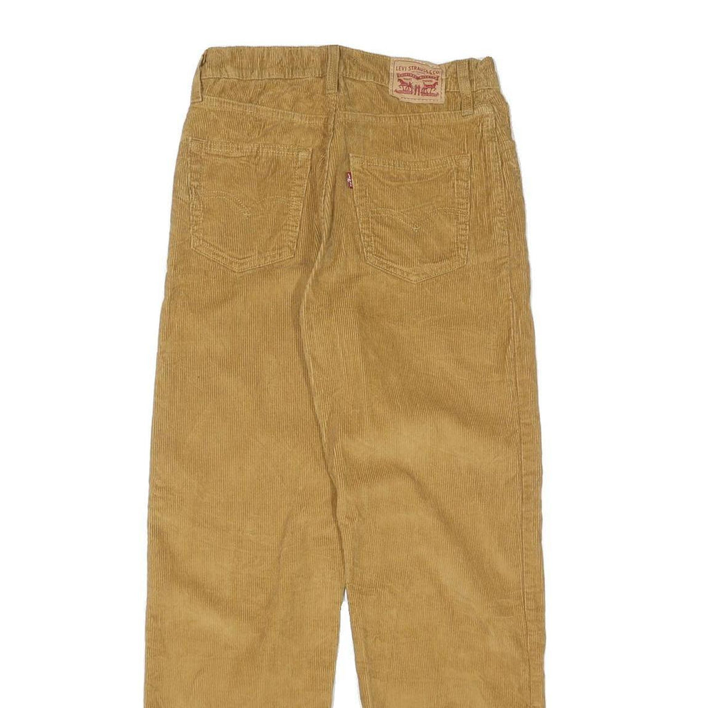 LEVI'S Womens Cotton Blend Tan Relaxed Straight Trousers W28 L30 Casual Everyday