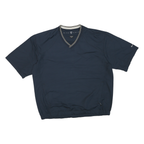 NIKE Mens Blue Golf Pullover XL Polyester Blend Plain V Neck Short Sleeve