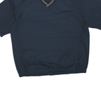 NIKE Mens Blue Golf Pullover XL Polyester Blend Plain V Neck Short Sleeve