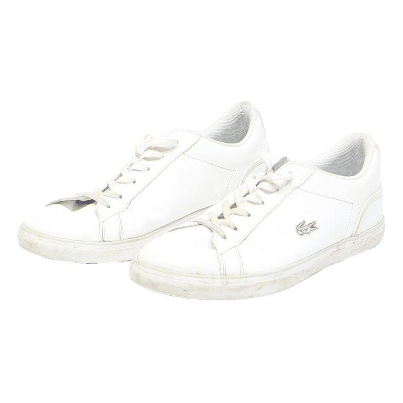 LACOSTE Womens White Low Top Trainers Synthetic UK 5 Casual Comfortable Lace Up