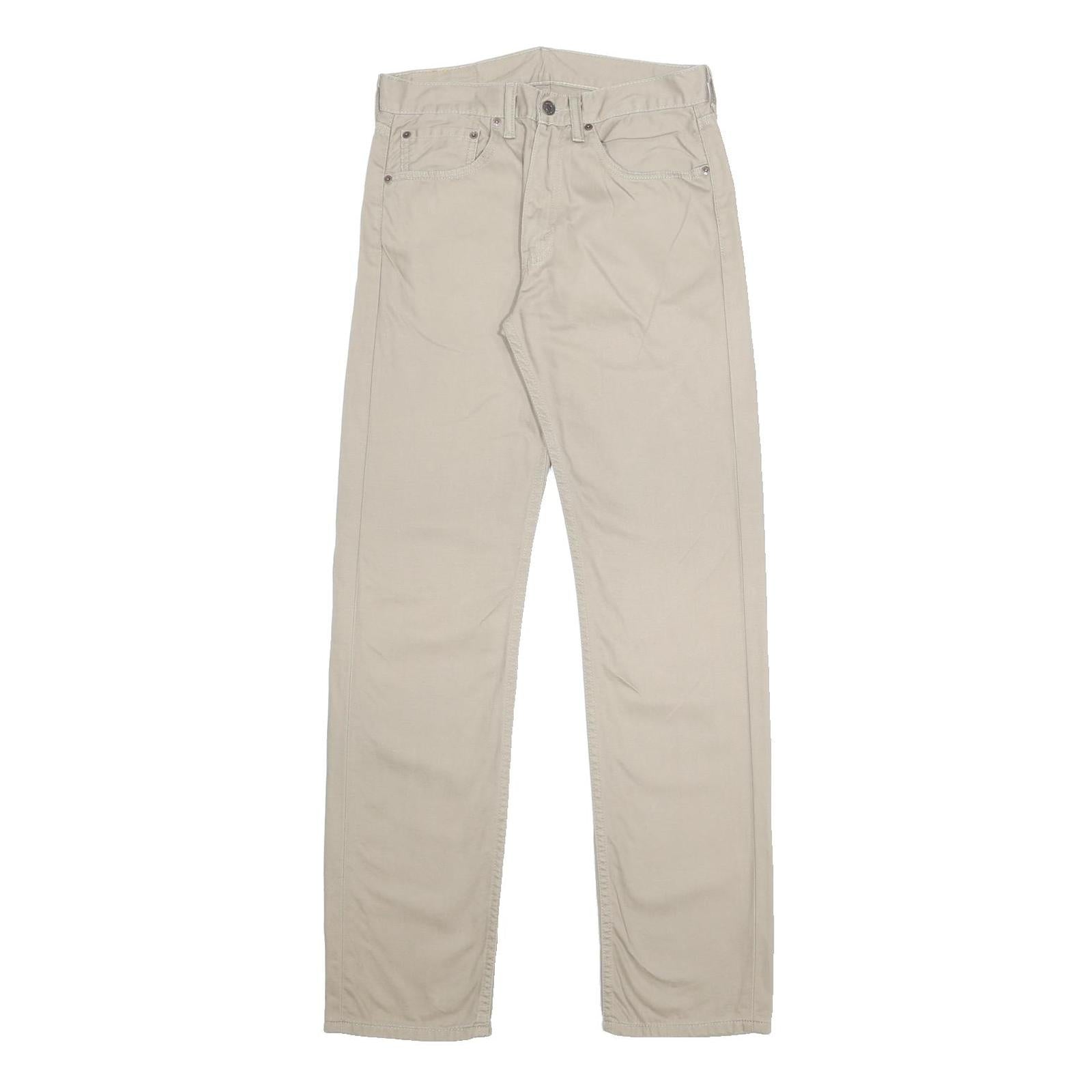 LEVI'S Mens Cotton Beige Regular Straight Trousers W31 L34 Classic Zip Fly