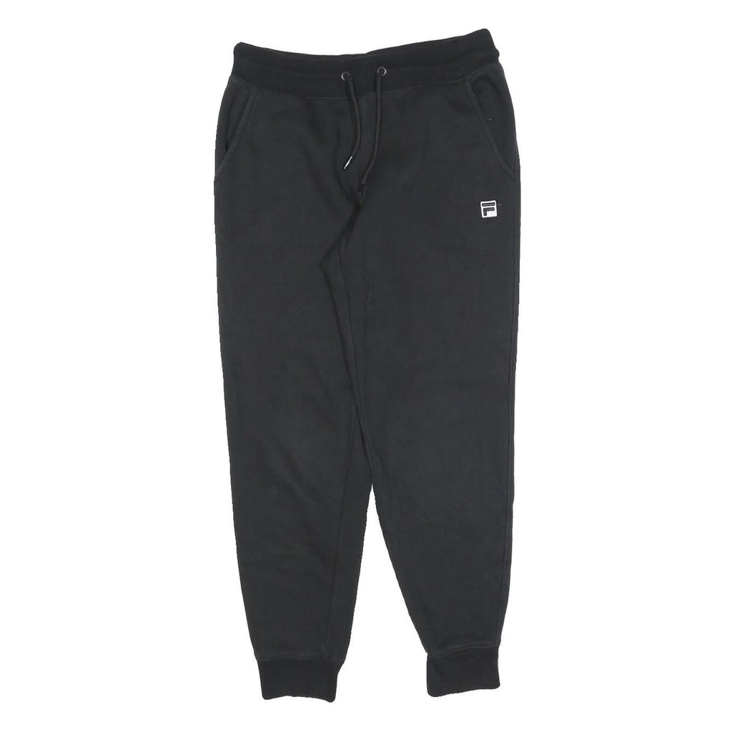 FILA Mens Joggers Black Slim Tapered S W28 L26 Cotton Blend Logo Casual
