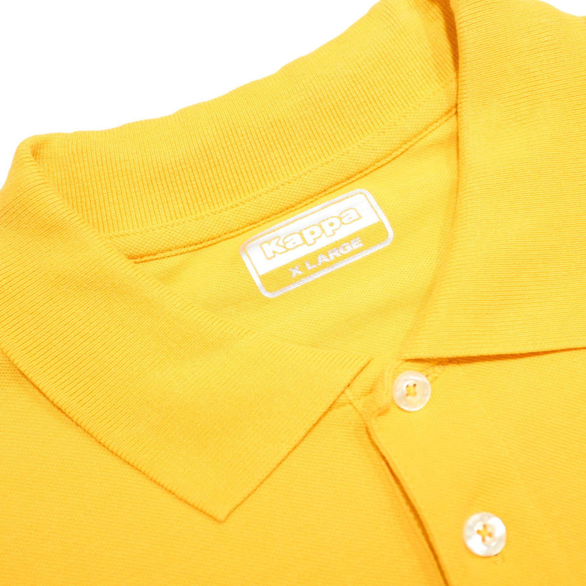 KAPPA Mens Yellow Polo Shirt XL Cotton Blend Short Sleeve Basic Casual