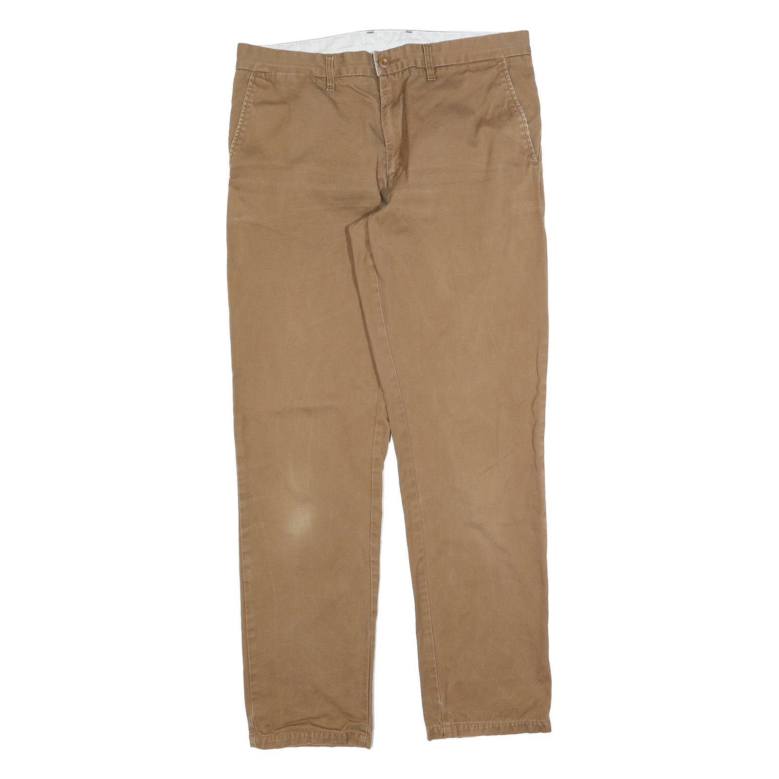 CARHARTT Mens Regular Fit Beige Cotton Blend Zip Trousers W34 L32 Workwear