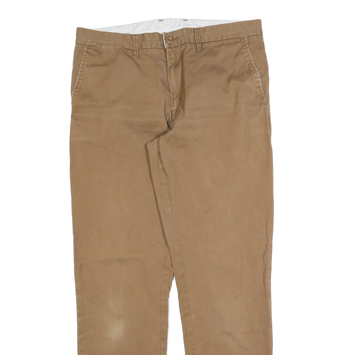 CARHARTT Mens Regular Fit Beige Cotton Blend Zip Trousers W34 L32 Workwear