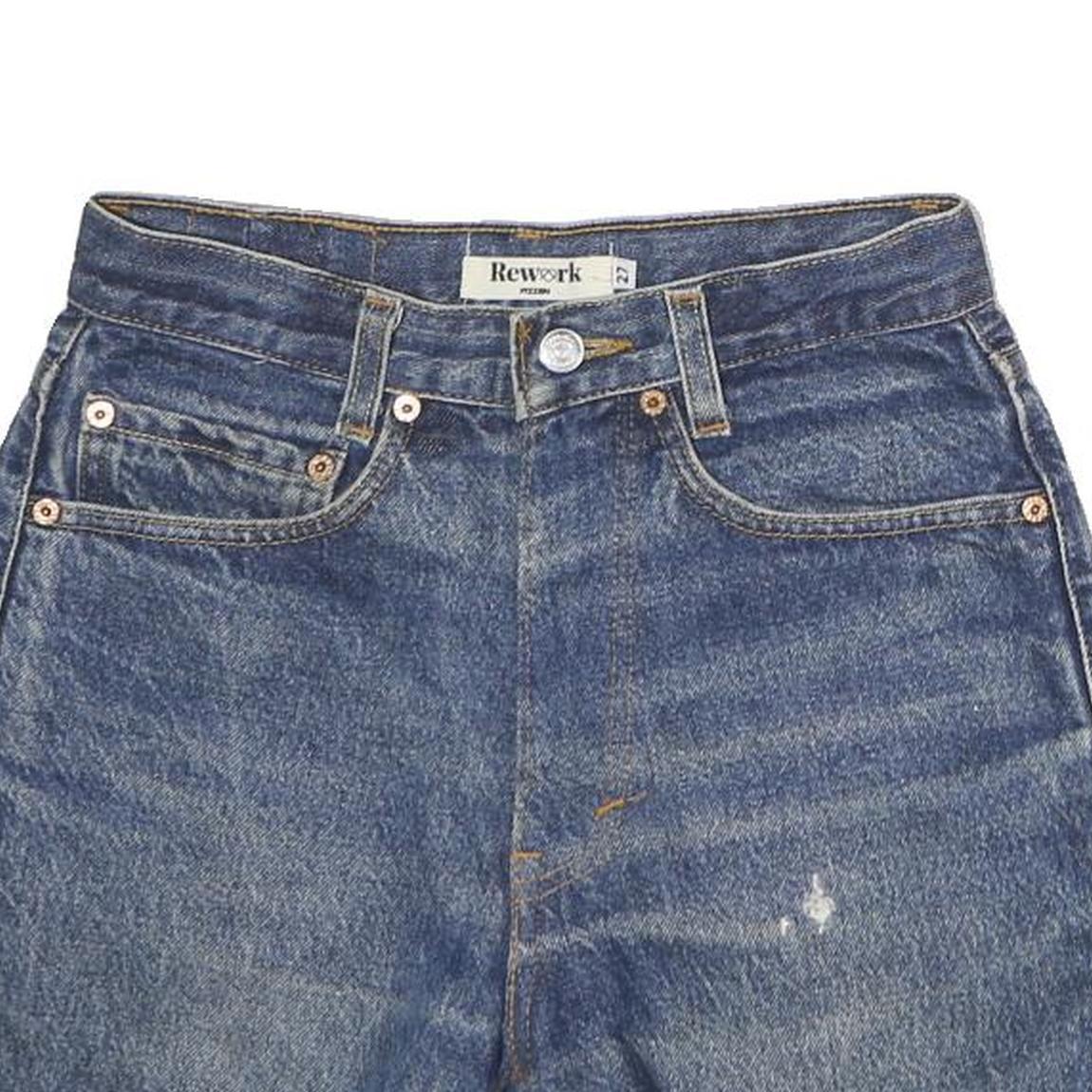 REWORK Womens Denim Blue Shorts M W27 Casual Cotton Classic Fit Distressed