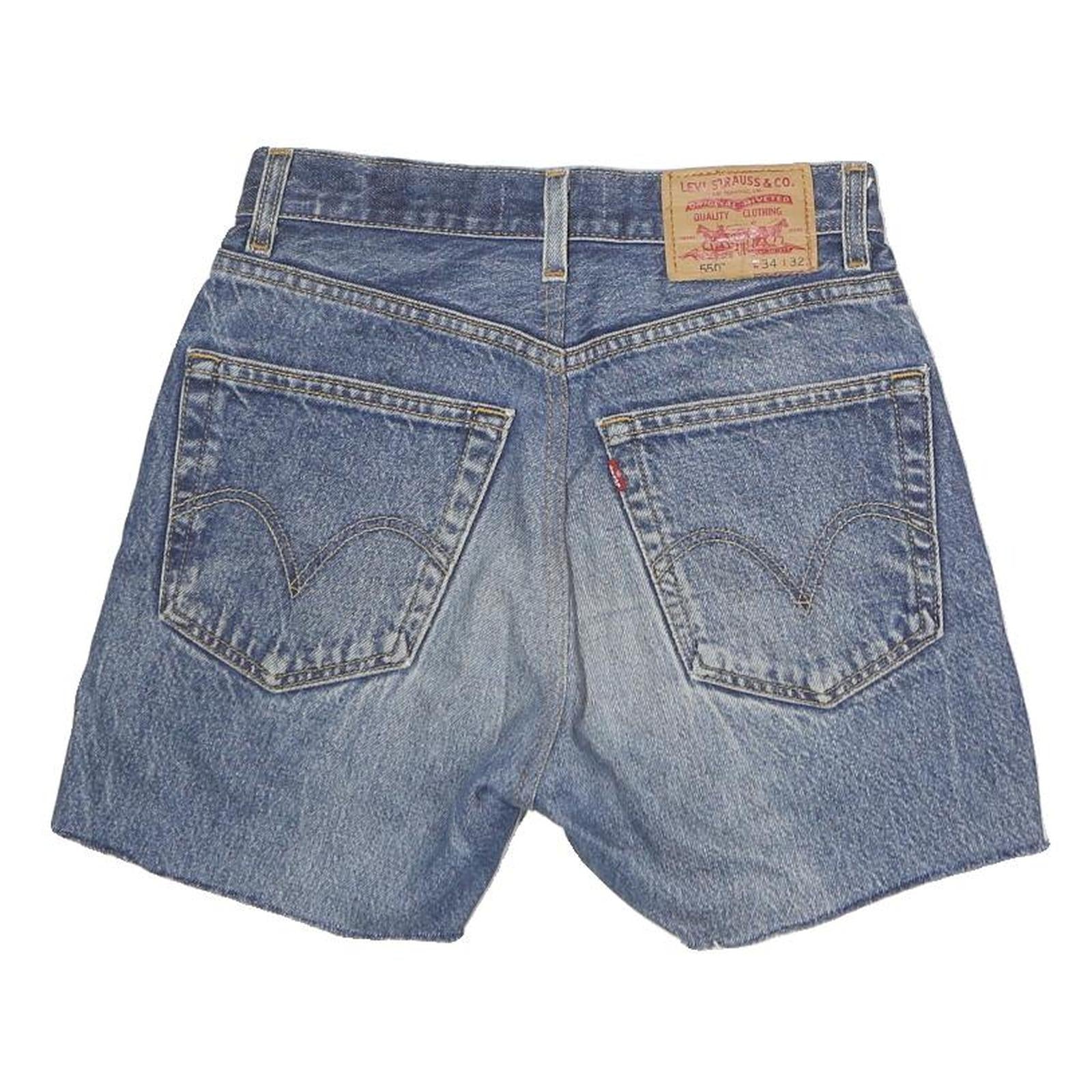 REWORK Womens Denim Blue Shorts M W27 Casual Cotton Classic Fit Distressed
