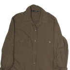 ZARA WOMEN Womens Brown Plain Shirt S Casual Lightweight Button Up
