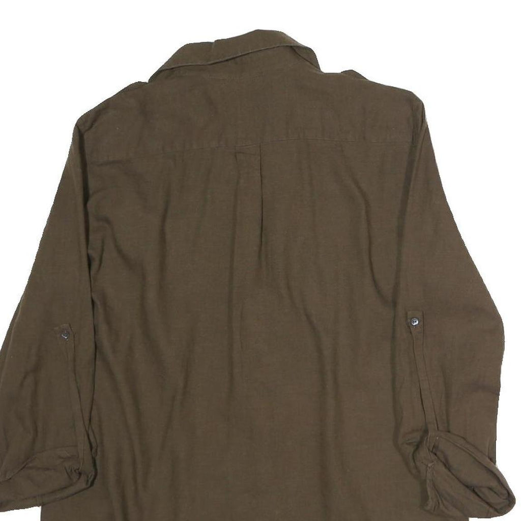 ZARA WOMEN Womens Brown Plain Shirt S Casual Lightweight Button Up