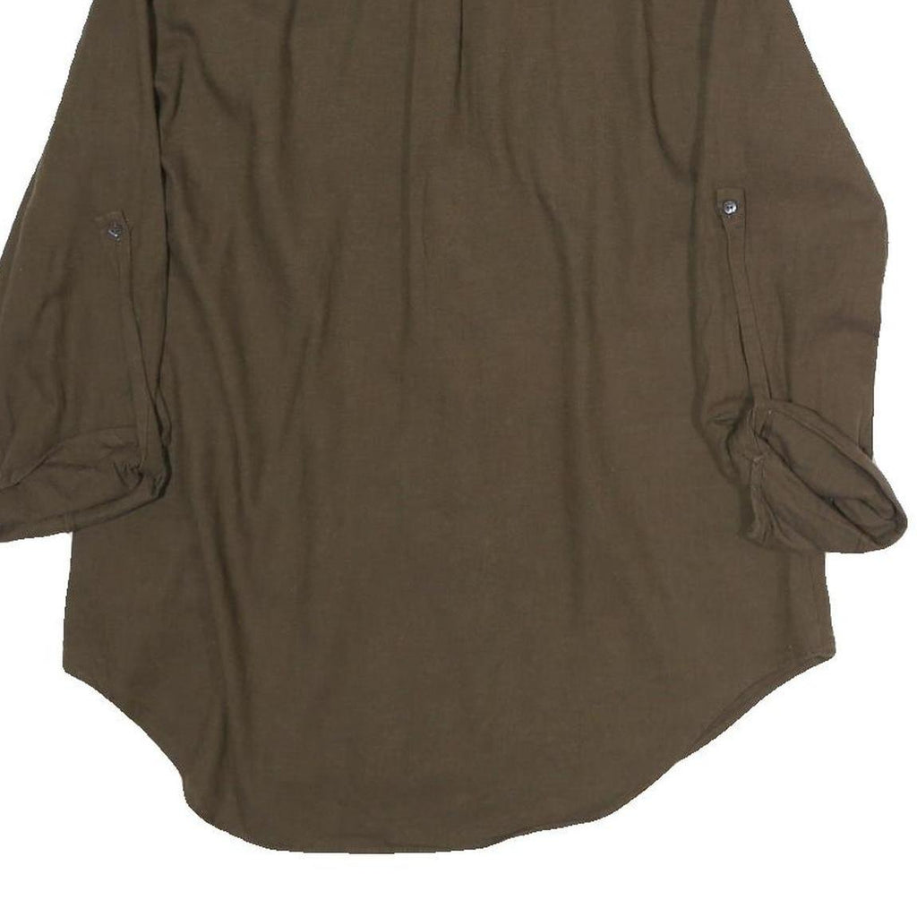 ZARA WOMEN Womens Brown Plain Shirt S Casual Lightweight Button Up