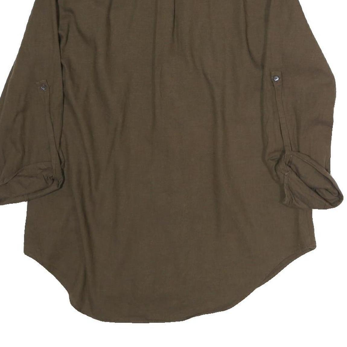 ZARA WOMEN Womens Brown Plain Shirt S Casual Lightweight Button Up