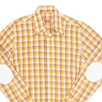 TAILOR STORES Mens Shirt Orange Check Long Sleeve L