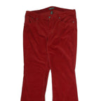 LAUREN RALPH LAUREN Womens Red Cotton Blend Regular Fit Straight Leg Trousers