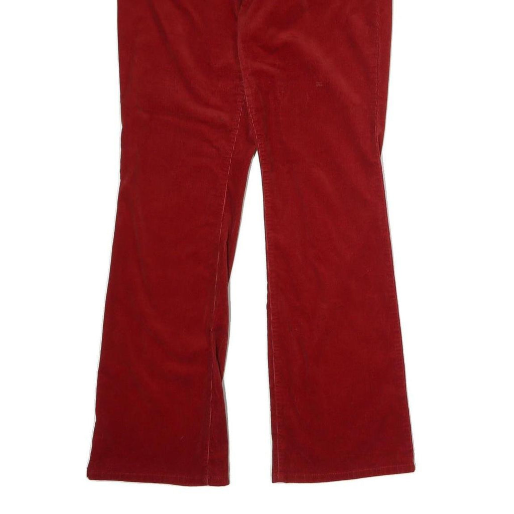 LAUREN RALPH LAUREN Womens Red Cotton Blend Regular Fit Straight Leg Trousers
