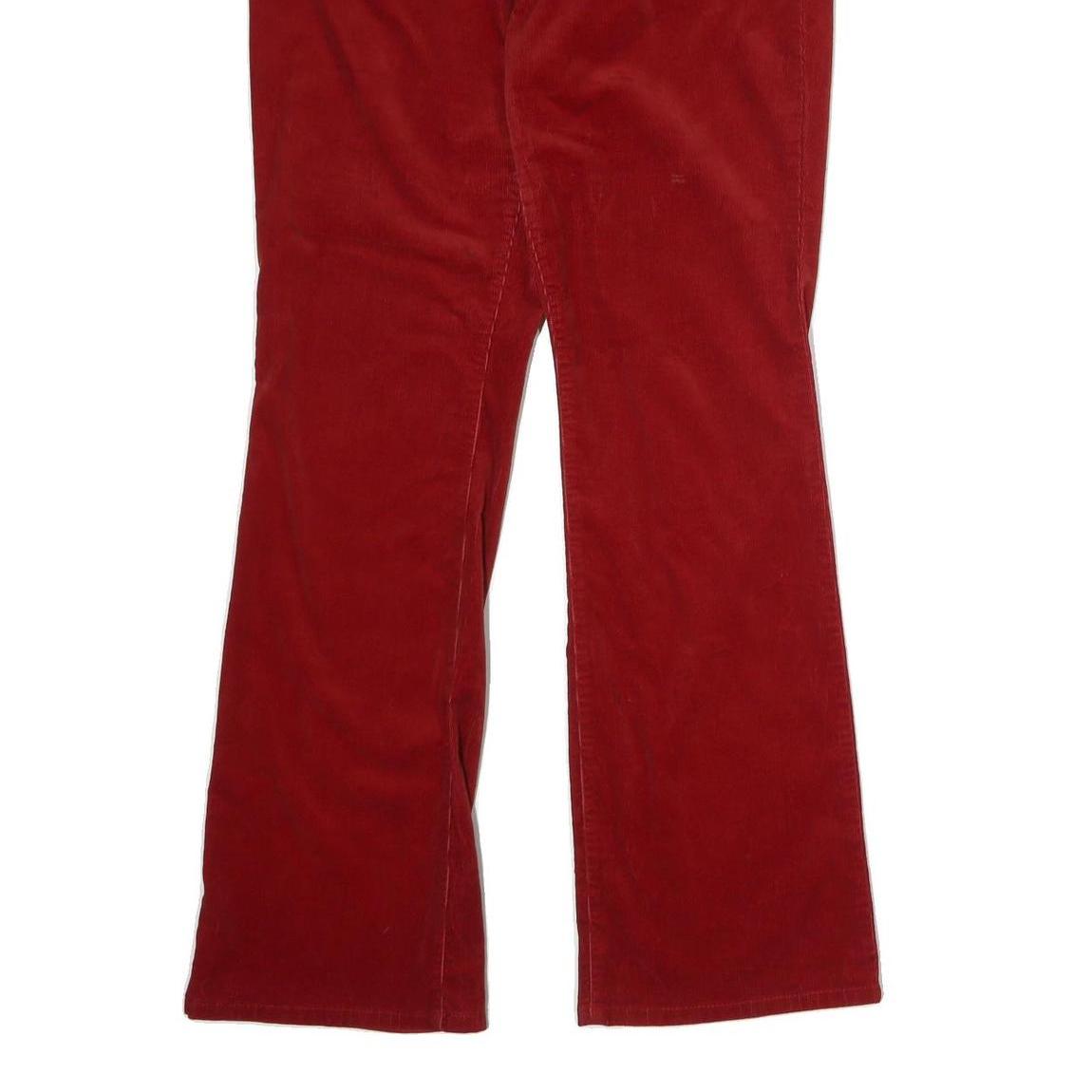 LAUREN RALPH LAUREN Womens Red Cotton Blend Regular Fit Straight Leg Trousers