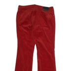 LAUREN RALPH LAUREN Womens Red Cotton Blend Regular Fit Straight Leg Trousers