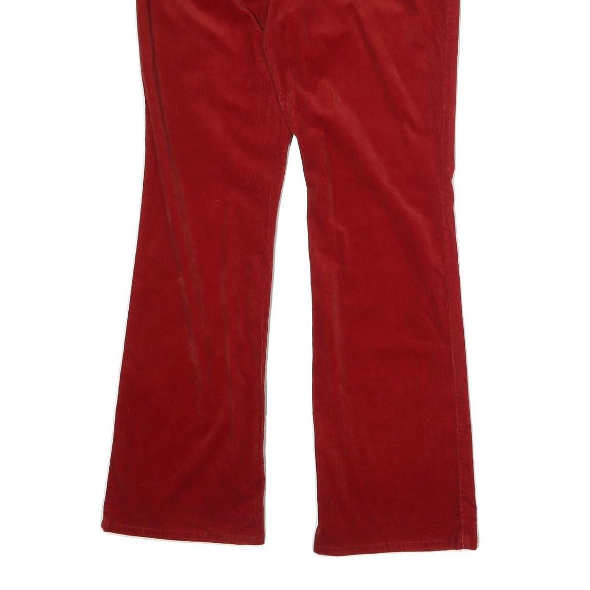 LAUREN RALPH LAUREN Womens Red Cotton Blend Regular Fit Straight Leg Trousers