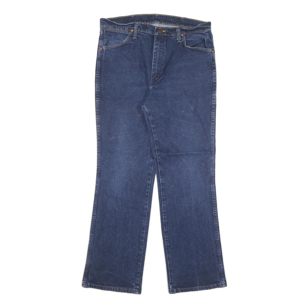 WRANGLER Womens Regular Fit Straight Blue Denim Jeans W32 L29 Zip Cotton Blend