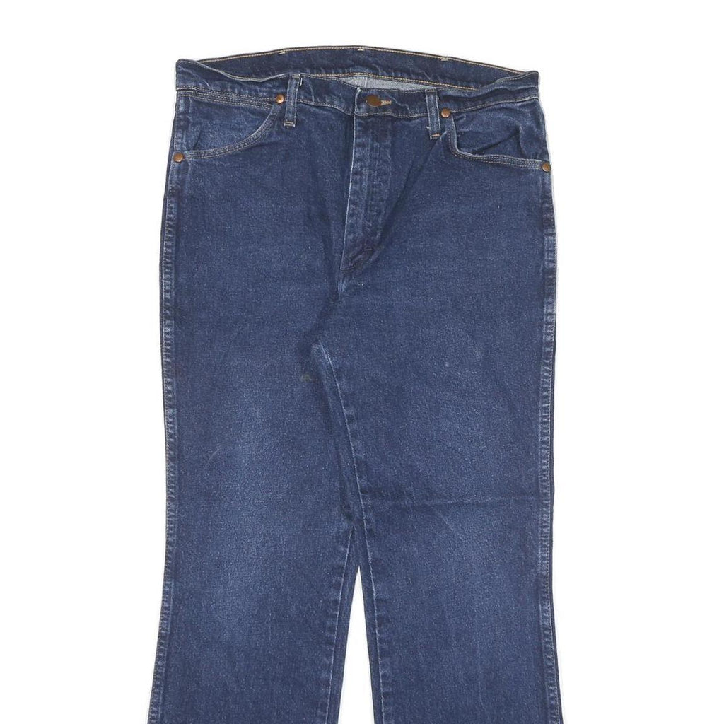 WRANGLER Womens Regular Fit Straight Blue Denim Jeans W32 L29 Zip Cotton Blend