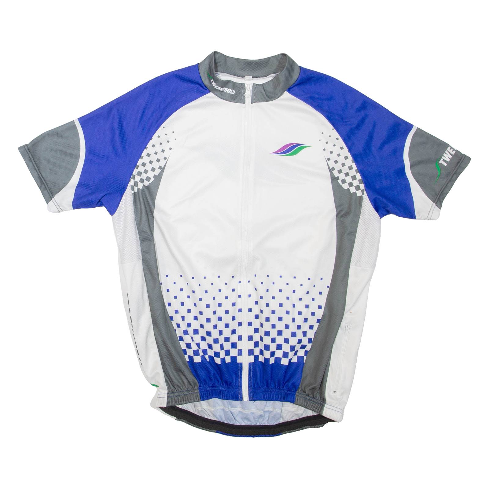 TWERENBOLD Cycling Mens T-Shirt Blue High Neck L