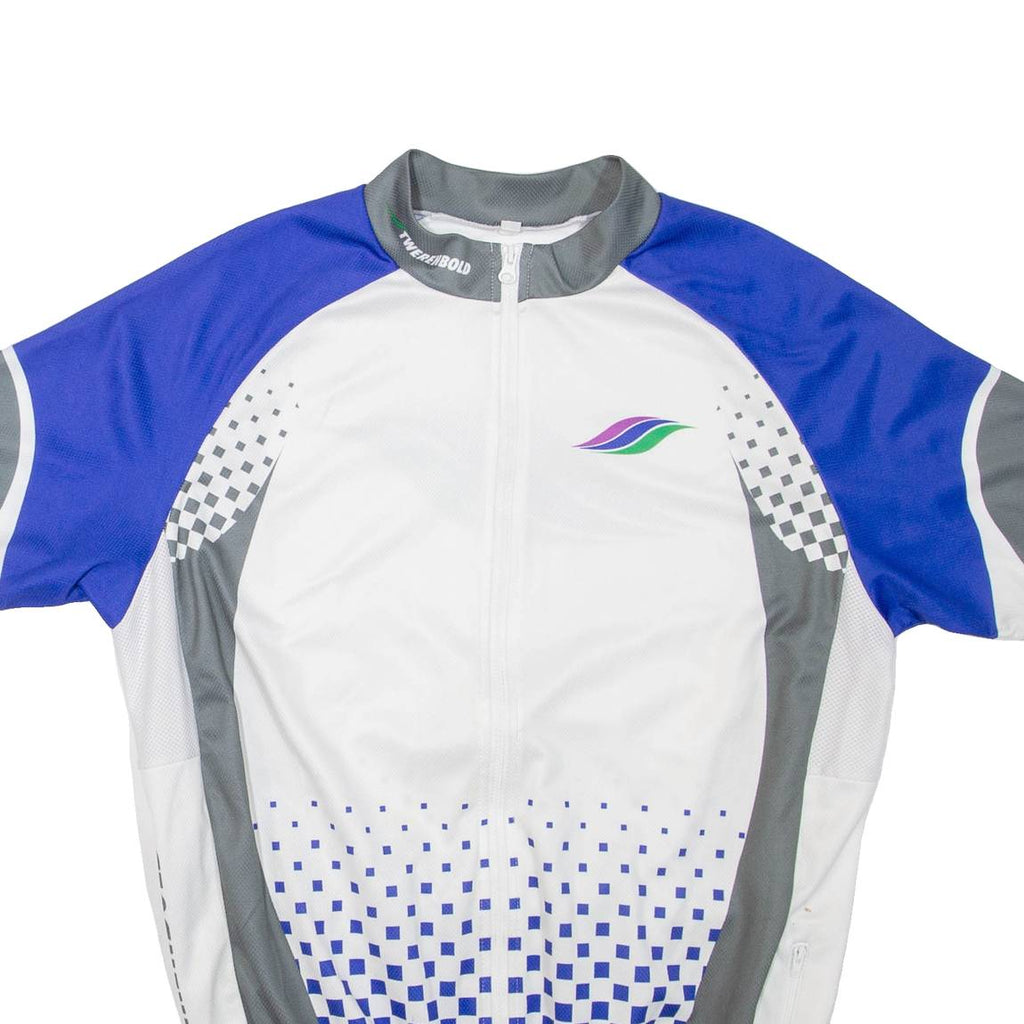 TWERENBOLD Cycling Mens T-Shirt Blue High Neck L