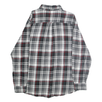 CHAPS Mens Black & Grey Check Flannel Shirt L Button-Down Casual Cotton